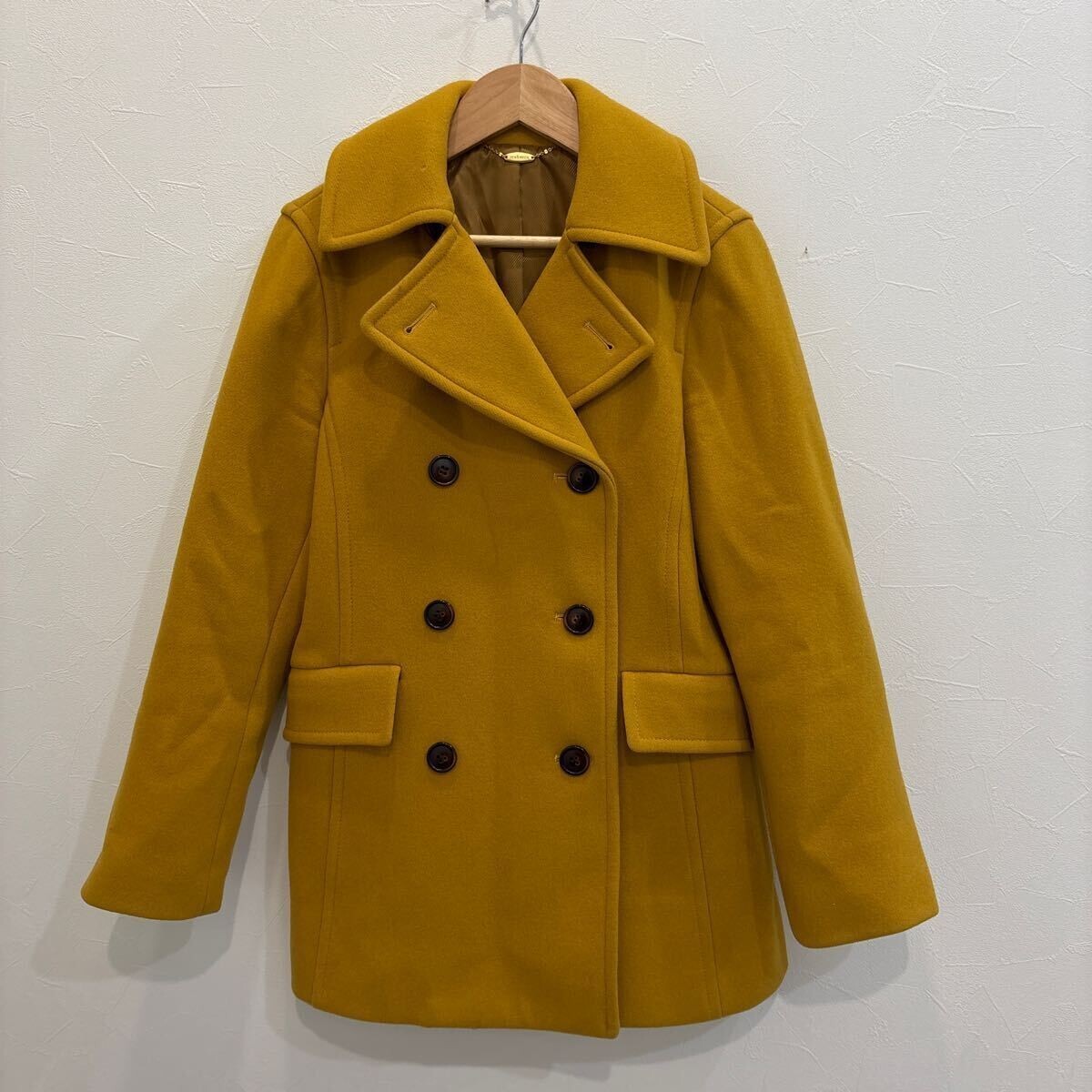 GY14 NEWYORKER ニューヨーカー レディースアウター Pコート 黄土色 サイズ9AR拍卖