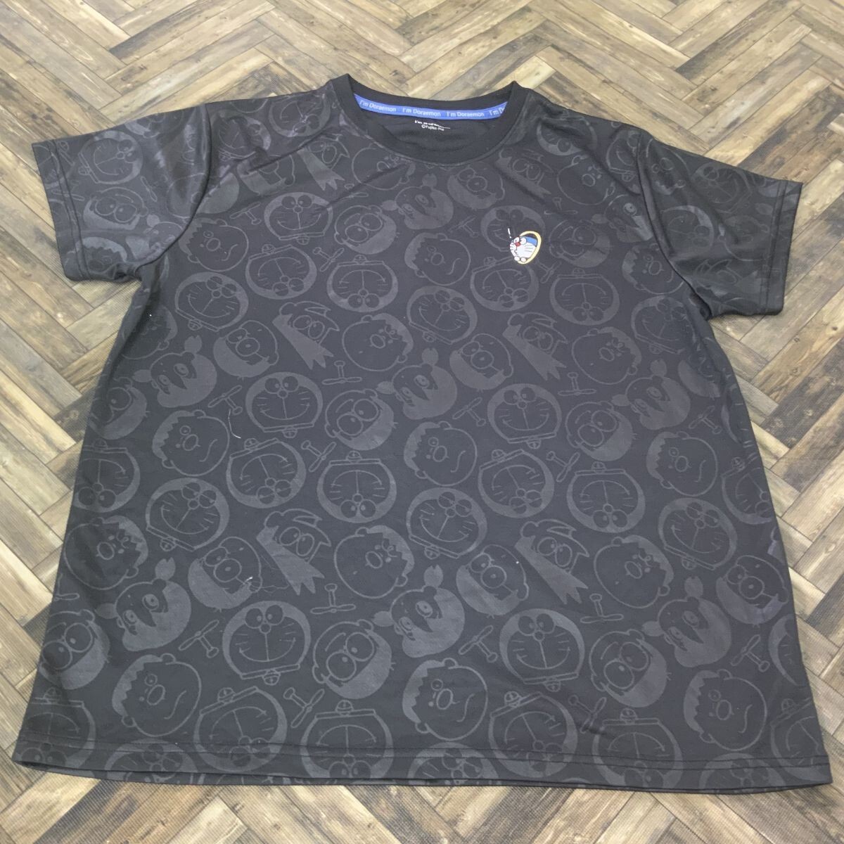 QS1138 I'm Doraemon 半袖Tシャツ ドラえもん公式 キャラクター ブラック グレー レディースLL拍卖