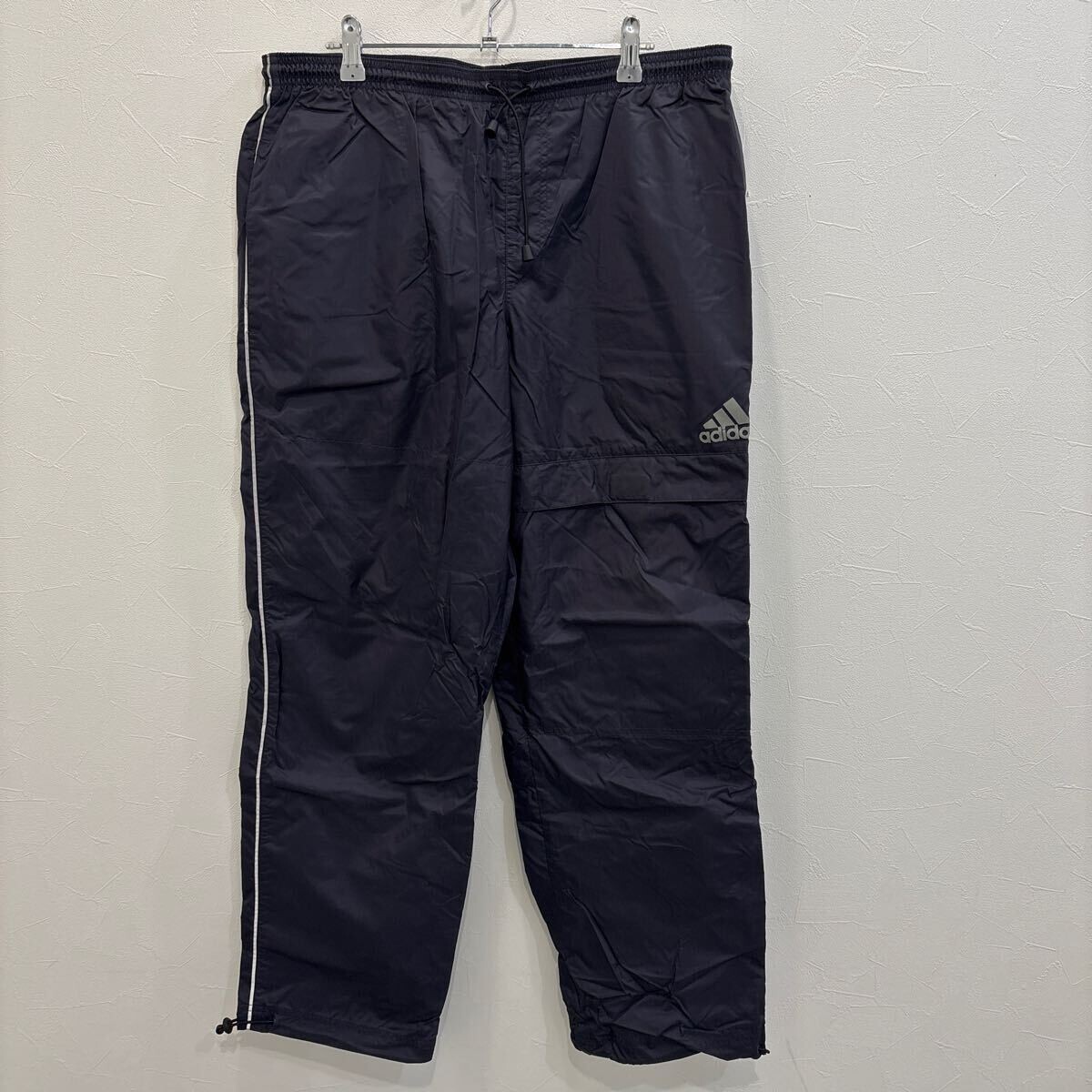 QY416 adidas アディダス ナイロンパンツ ウィンドブレーカー シャカパン ネイビーグレー メンズM拍卖