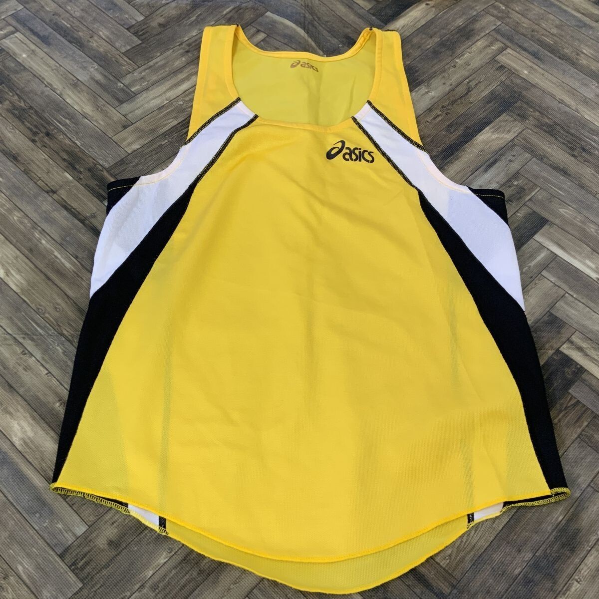 QS1356 asics アシックス 陸上ウェア スポーツウェア イエロー メンズM拍卖