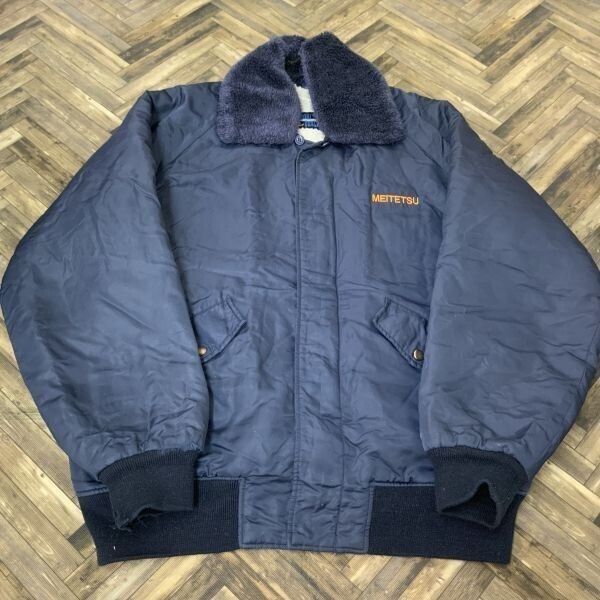 KE2415 実物 名鉄 ブルゾン ボア付き ネイビー M拍卖
