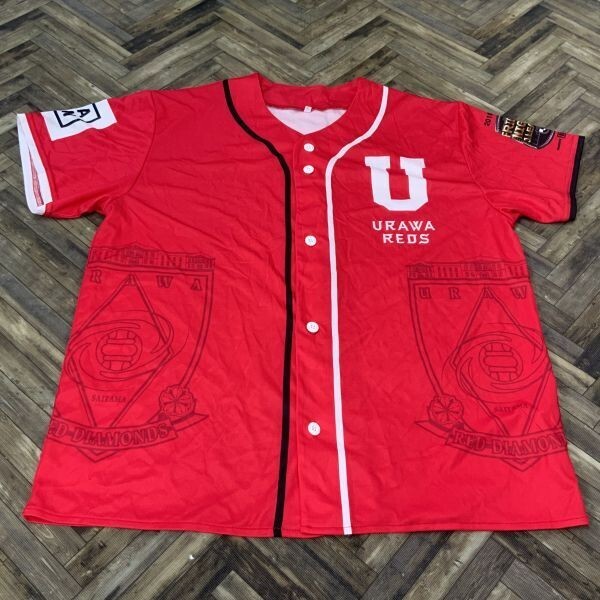 QS946 Jリーグ 浦和レッズ応援ゲームシャツ 半袖 サポーター レッド サイズフリー拍卖