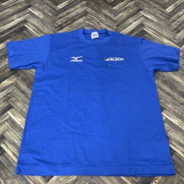 QS773 mizuno ミズノ 半袖Tシャツ スポーツウェア ALSOK アルソック ブルー メンズL拍卖