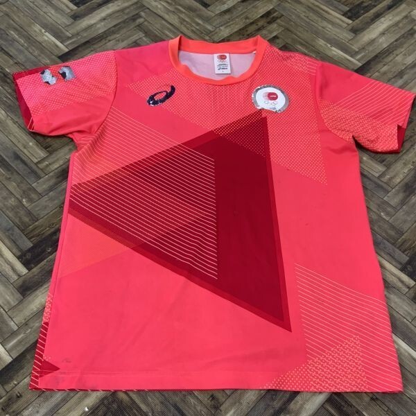 QS941 東京オリンピック2020 日本代表着用モデルTシャツ asics アシックス オレンジ メンズL拍卖