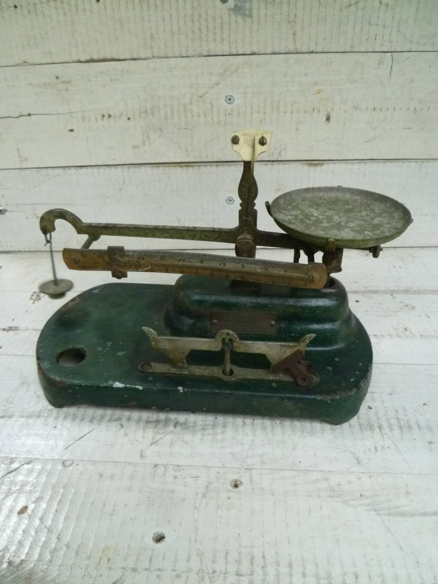 M7057 大阪衡貫堂製作所 上皿天秤 分銅式 アンティーク ビンテージ ディスプレイに 汚れ傷あり ゆうパック80サイズ (0206)拍卖