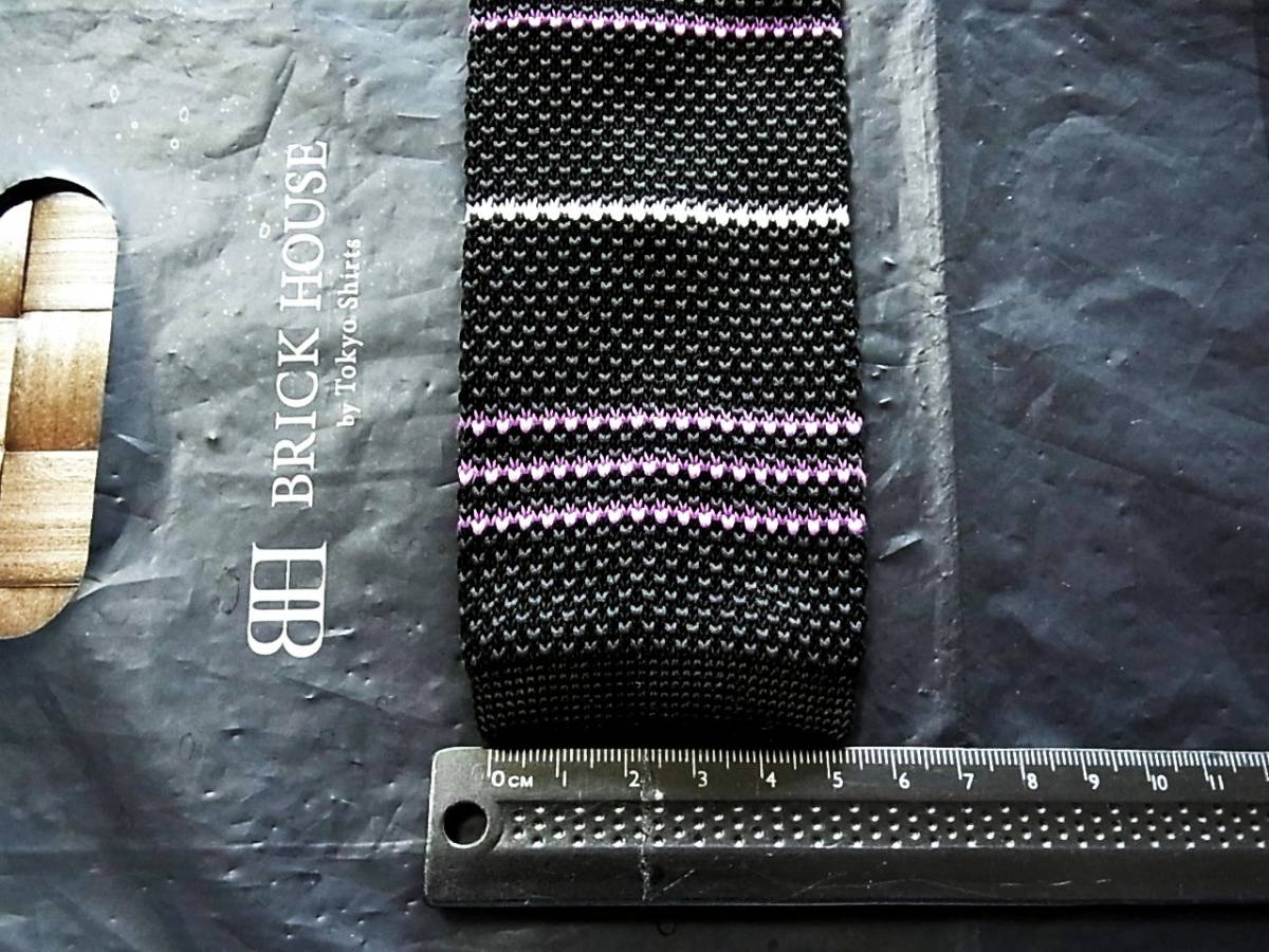 【美品 ニットタイ】0593 ブリックハウス「BRICK HOUSE」ネクタイ拍卖