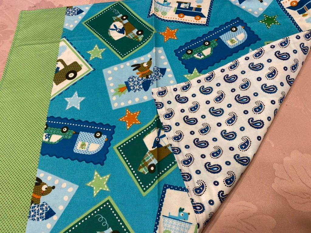 No.211 裏付ランチョンマット ハンドメイド 35x45 アニマル車 男の子拍卖