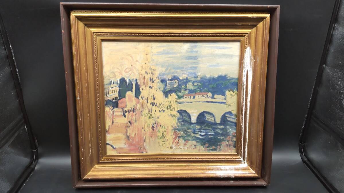 【模写】 油彩画 風景画 額 (約)縦68㎝×横76㎝×厚み8.5cm 拍卖