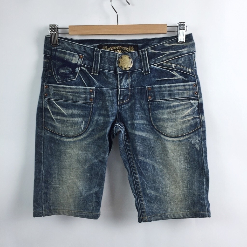 USED加工★REDPEPPER/レッドペッパー ハーフパンツ ジーンズ デニム素材 コットン100% ブルー サイズ26 レディース拍卖