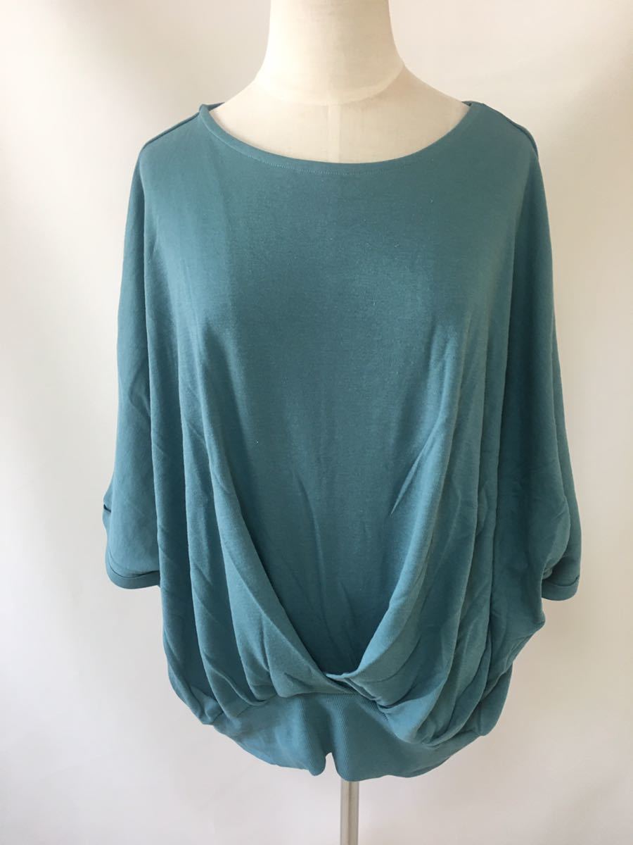 試着保管品 レディース カットソー 七分袖 五分袖 グリーン系 LL ※拍卖