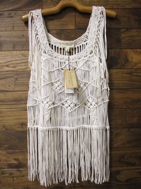 新品 DENIM&SUPPLY★送料無料 ラルフローレン/透かし編み ジレ カーディガン デニム&サプライ レディース 白 ベージュ 160/84A 未使用 3拍卖