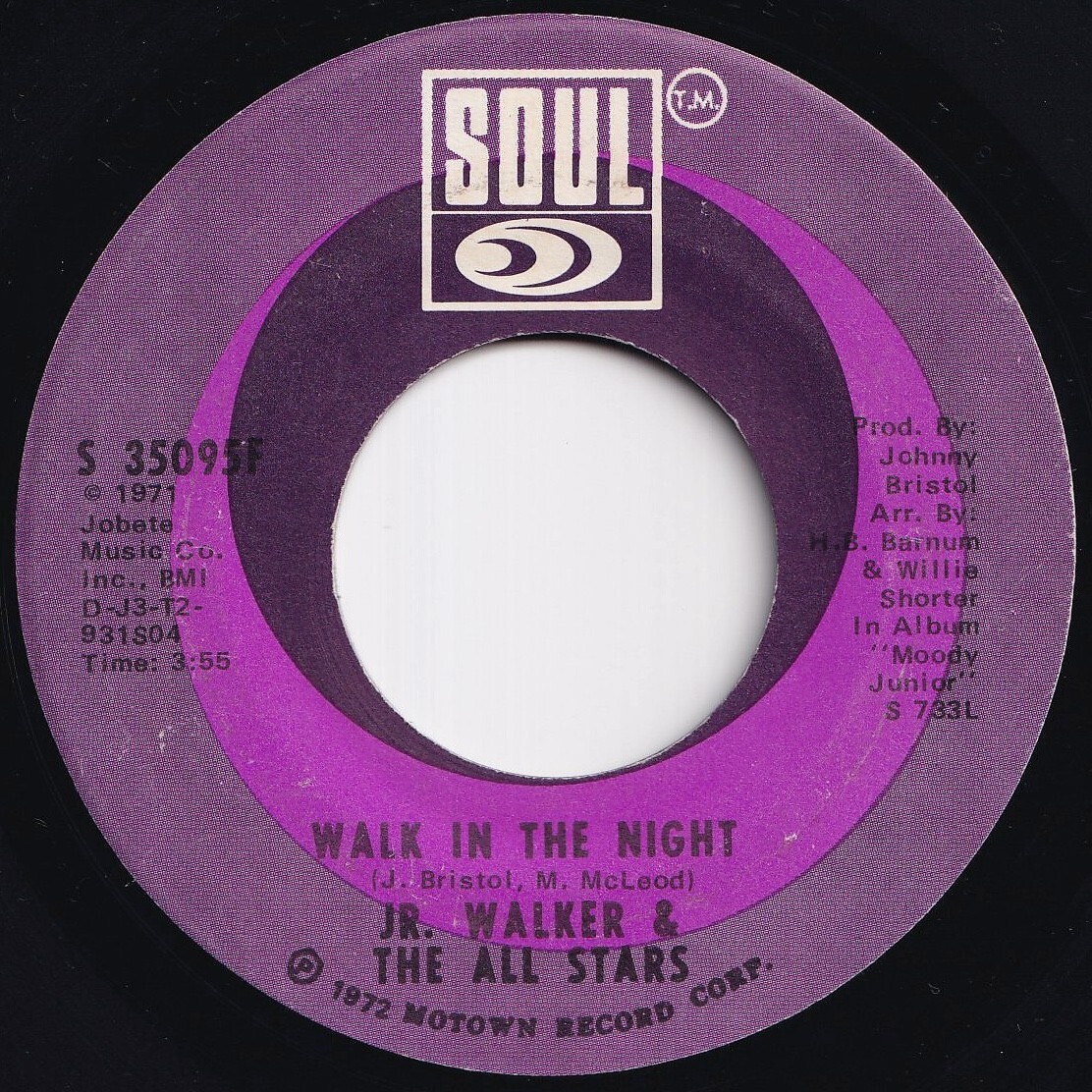 Junior Walker Walk In The Night / I Don't Want To Do Wrong Soul US S 35095F 211264 SOUL ソウル レコード 7インチ 45拍卖