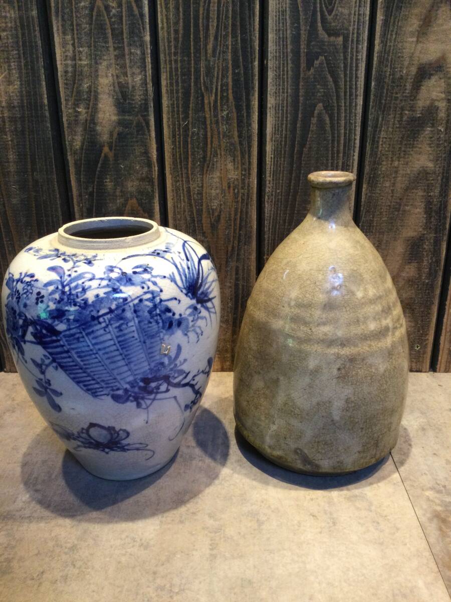 時代物 花瓶 骨董 花生け 花入 花器 一輪挿し 2点まとめて 華道 茶道具 茶道 茶の湯 フラワーベース 蔵出し拍卖
