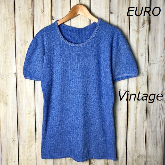 euT●18 EURO古着 70's~ ヴィンテージ 杢カットソー ヨーロッパ古着 オールド ユーロ Tシャツ拍卖