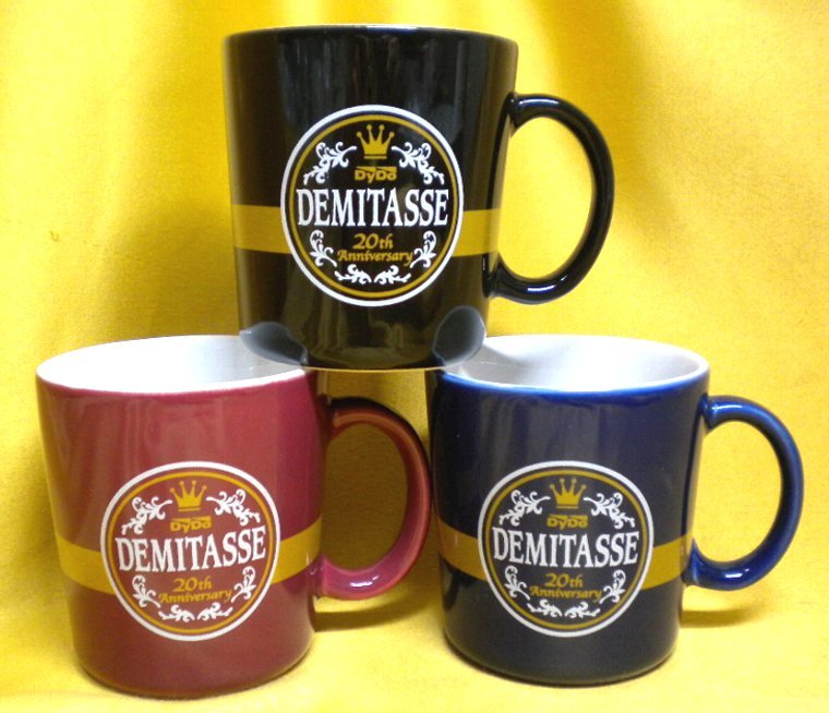 売切 非売品 Dy Do ダイドー デミタス20周年記念カップ 容量:140ml 3客組 纏購入特典有、箱無し、寸法:φ66×H70mm 持ち手25mm、陶磁器 拍卖
