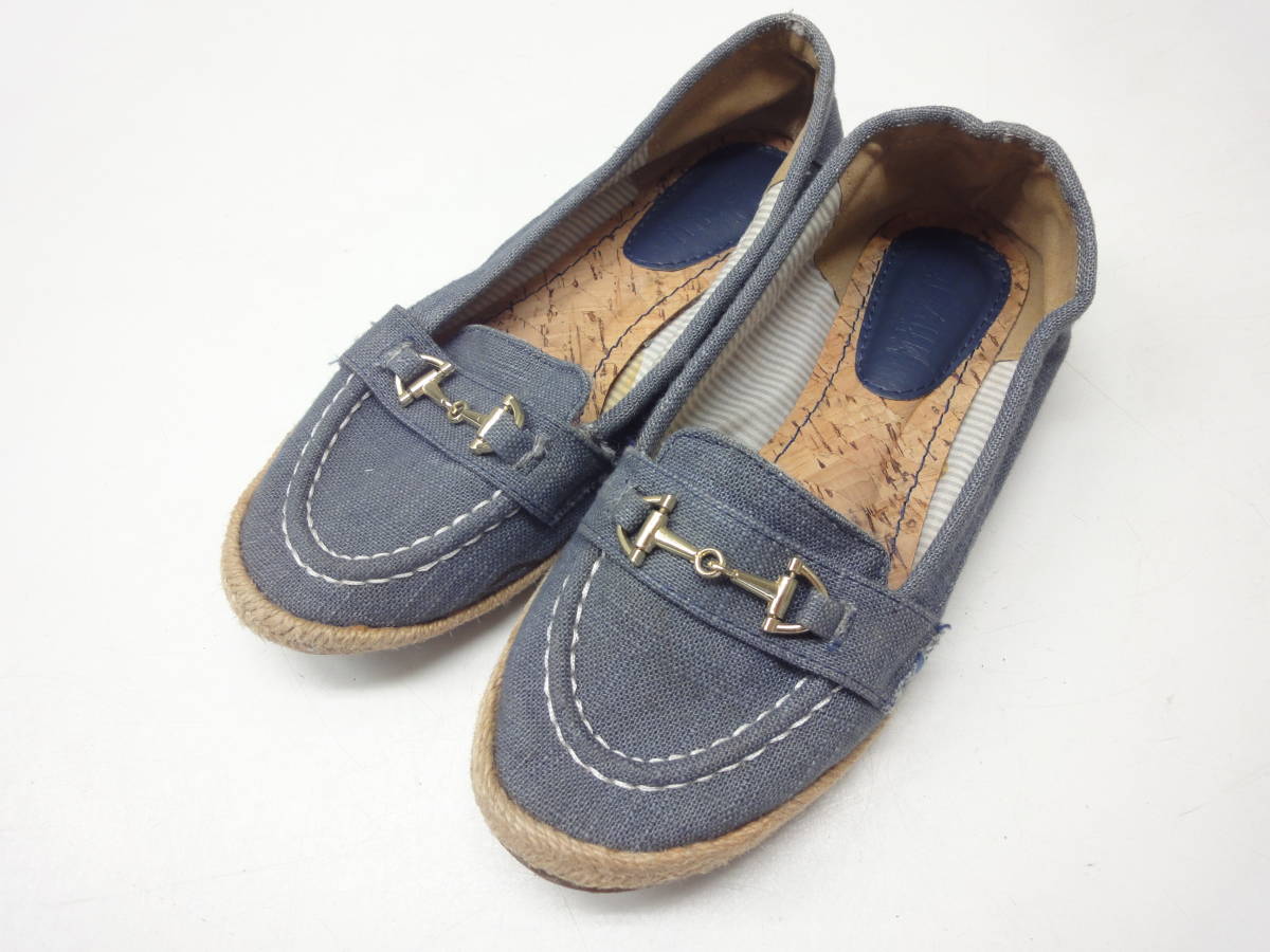 送料無料◎titivate/ティティベイト■22.0cm程度■ビット パンプス フラット シューズ■BLUE/ブルー/青■#20615MK545_10拍卖