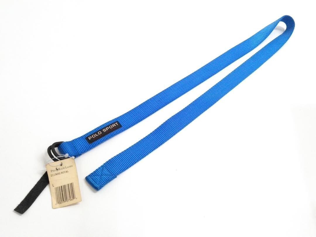 ▲未使用 90's デッドストック POLO SPORT ポロスポーツ ラルフローレン ダブルリング ベルト Mサイズ ブルー 0424-318A 〒▲拍卖