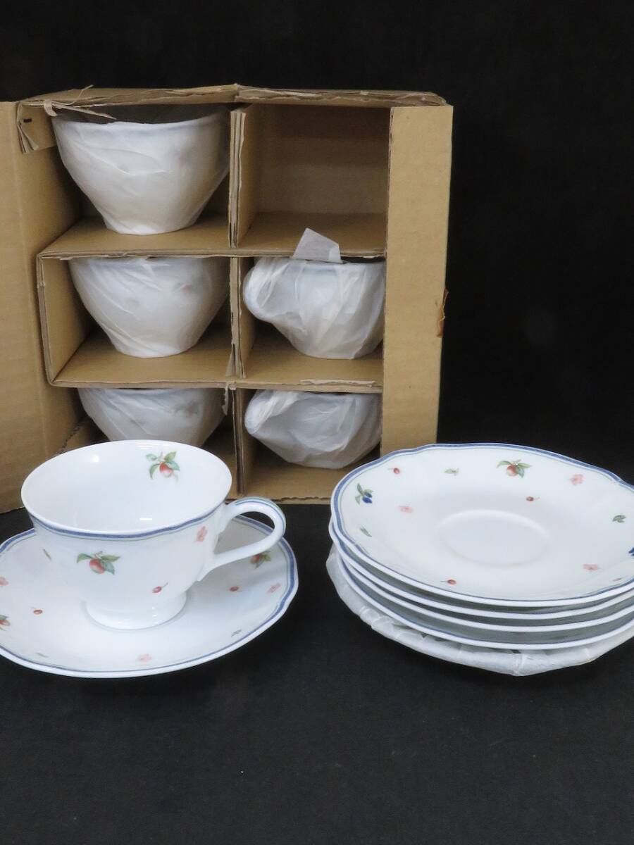 未使用/中古 Noritake 1535 ノリタケ フルーツ柄 カップ&ソーサー 6客セット *6拍卖