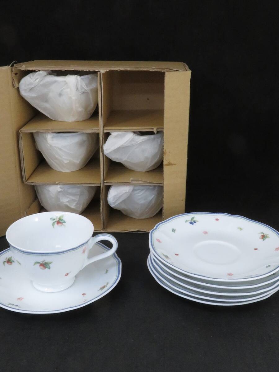 未使用/中古 Noritake 1535 ノリタケ フルーツ柄 カップ&ソーサー 6客セット *7拍卖