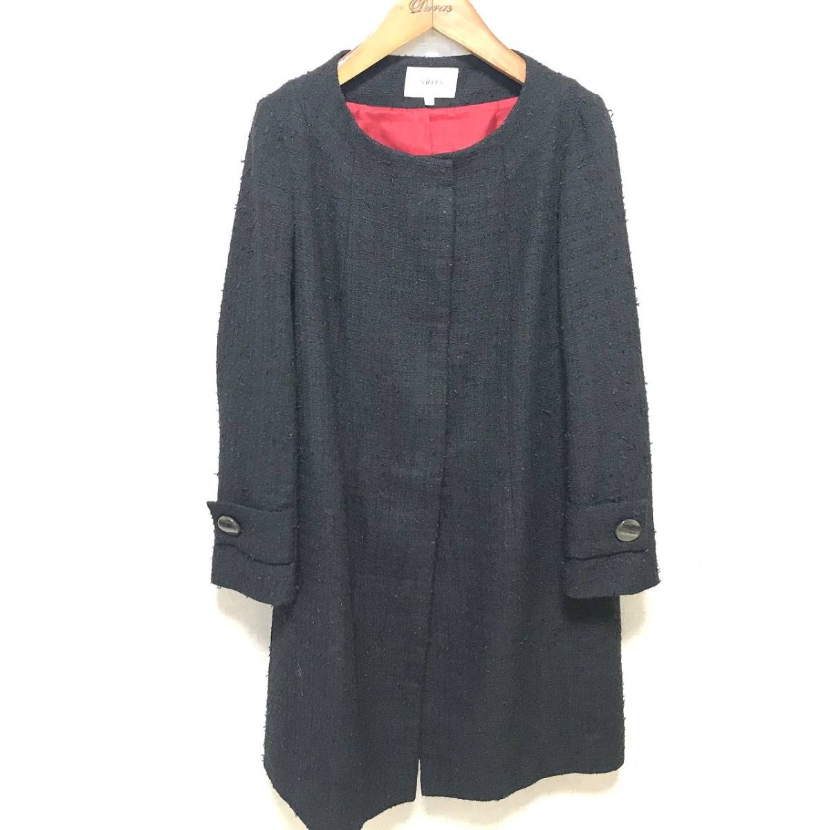 SHIPS コート レディース 黒ブラック シップス 2006HAF-60-*6#10拍卖