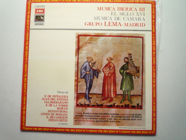WC52 スペインEMI盤LP 16世紀のスペイン音楽/エンシーナ、カベソン他 GRUPO LEMA、J・ヘルスノ他 拍卖