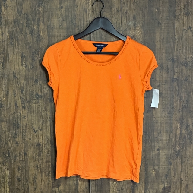 A435◇RALPH LAUREN | ラルフローレン 半袖カットソー オレンジ レディース XLサイズ 中古品拍卖