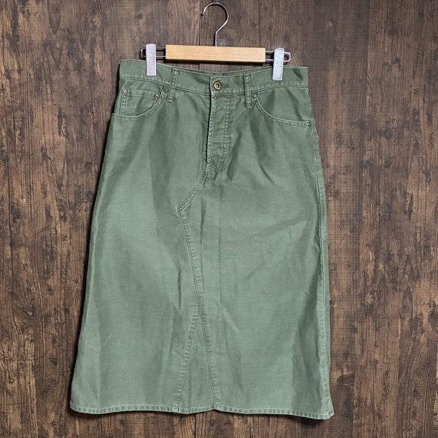 A416◇BAYCREW'S | ベイクルーズ コットンミディ丈スカート カーキグリーン レディース 38サイズ 中古品拍卖