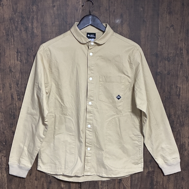 A85◇gym master | ジムマスター 長袖シャツジャケット ライトベージュ メンズ Sサイズ 中古品拍卖