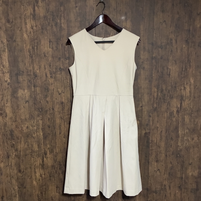 A145◇OPAQUE.CLIP | オペークドットクリップ ノースリーブワンピース ベージュ レディース 38/Mサイズ 中古品拍卖