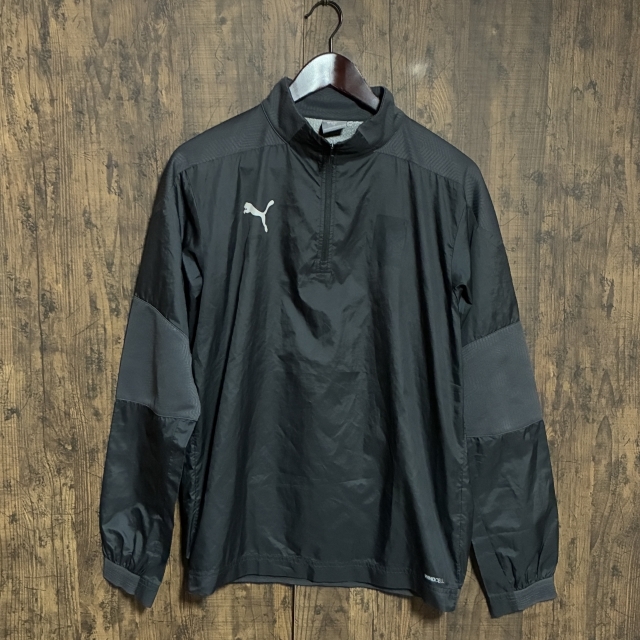 A145◇PUMA | プーマ ハーフジップ ウインドブレーカー ブラック×グレー メンズ Mサイズ 中古品拍卖