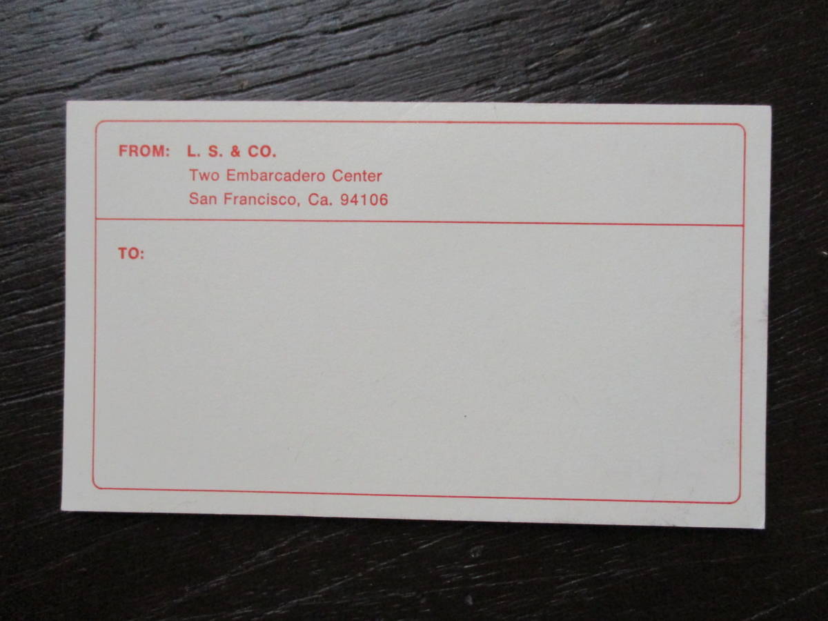 US ビンテージ Levi's リーバイス サンフランシスコ LEVI STRAUSS & CO. リーバイス社 用紙拍卖