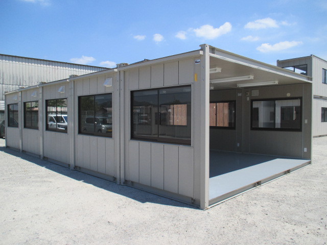【関東~九州】スーパーハウス 車庫 コンテナ ガレージ 物置 ユニットハウス 20坪 中古 仮設 プレハブ 倉庫 40畳 休憩所 作業場 農業 営農拍卖