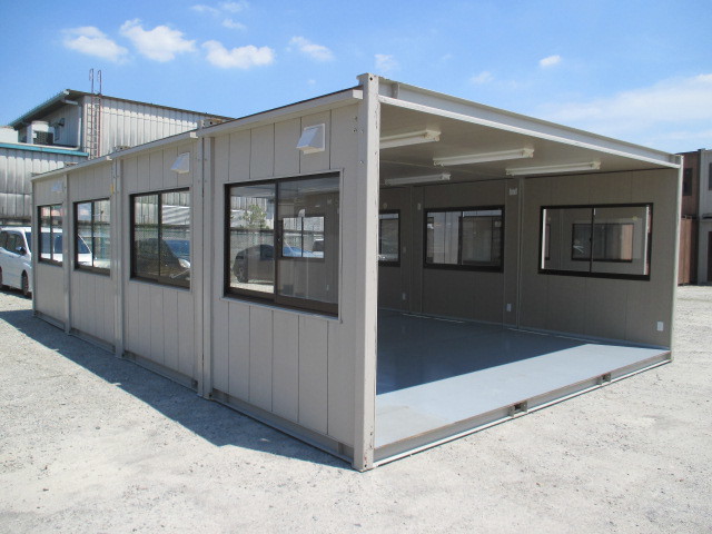 【関東~九州】スーパーハウス 車庫 コンテナ ガレージ 物置 ユニットハウス 16坪 中古 仮設 プレハブ 倉庫 32畳 休憩所 作業場 農業 営農拍卖