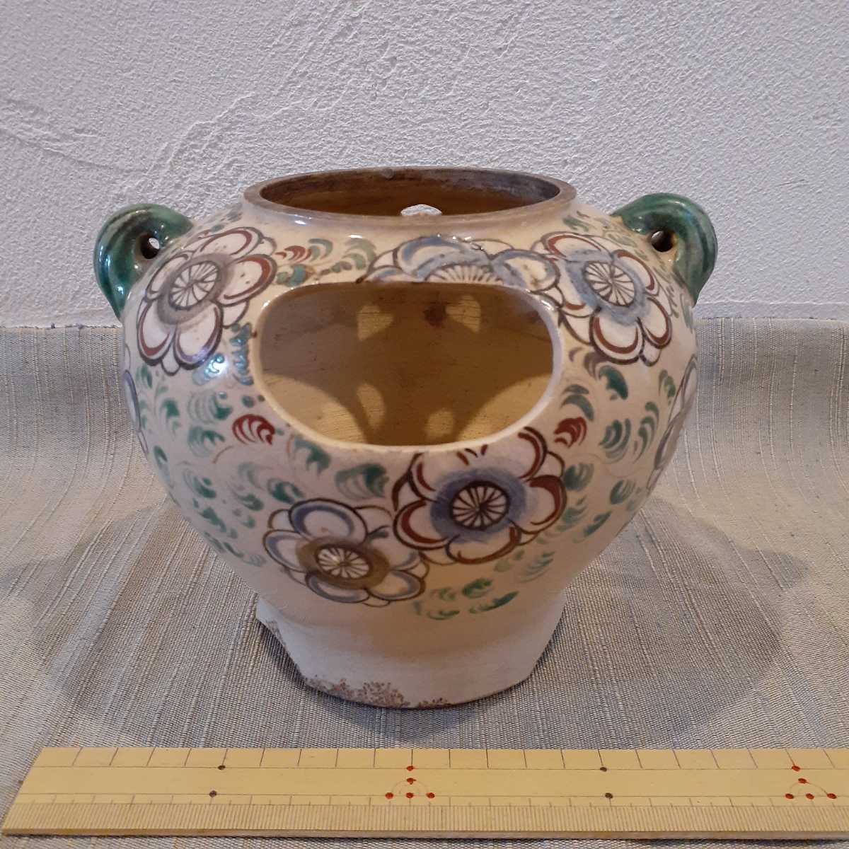 時代 古清水 涼炉 銘あり 約18cm×15cm拍卖