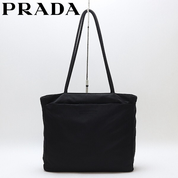 ◆PRADA プラダ ナイロン 肩掛け ショルダー トート バッグ ブラック 黒拍卖