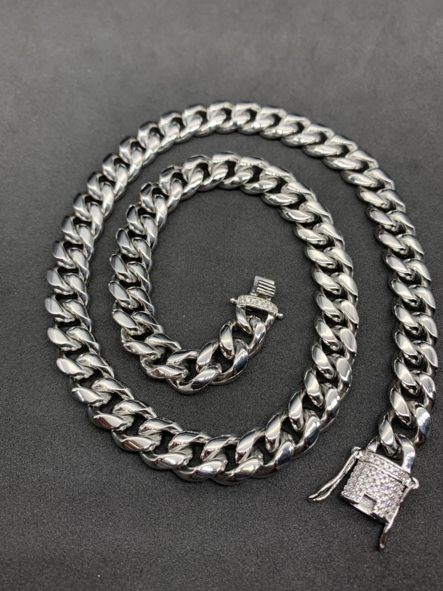 ステンレス 細め10㎜18インチ ジルコニア 喜平 ブリンブリン ネックレス拍卖