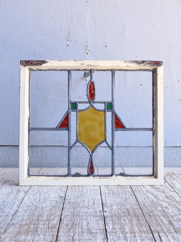 イギリス アンティーク ステンドグラス 幾何学 9553拍卖