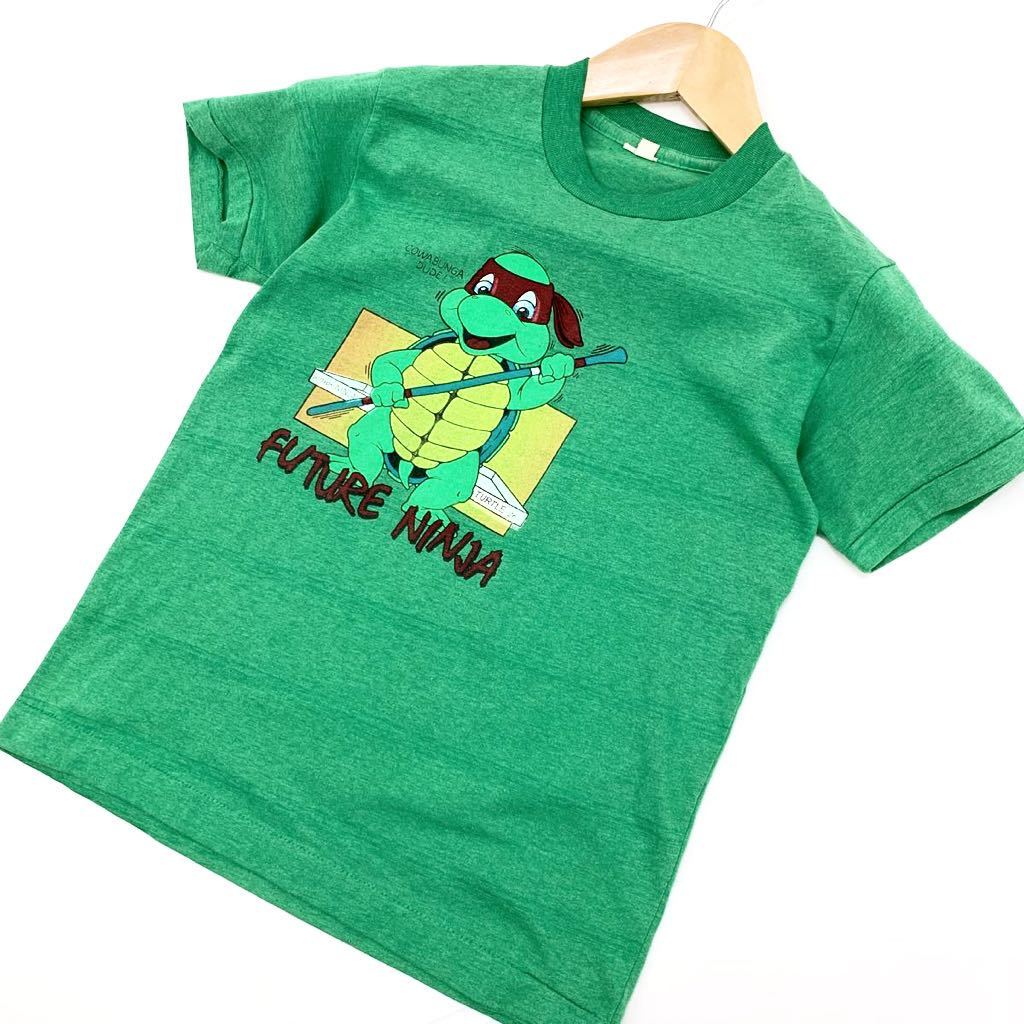■USA製 ティーンエイジ ミュータント ニンジャ タートルズ ベビーレオナルド 緑 グリーン 半袖Tシャツ 34 XS相当 忍者■D拍卖