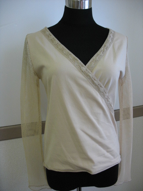 【KCM】x-136-T3■激安■レディース 袖ネット カシュクール サイズT3 ベージュ系拍卖