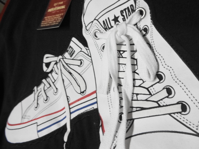 新品 CONVERSE  コンバース  長袖 Tシャツ 黒 LL /PAPA レターパックライト拍卖