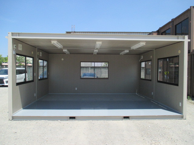 【埼玉発】スーパーハウス 車庫 8坪/16畳 ガレージ コンテナ 中古 仮設 ユニット プレハブ 物置 倉庫 休憩室 農業 作業場 営農拍卖