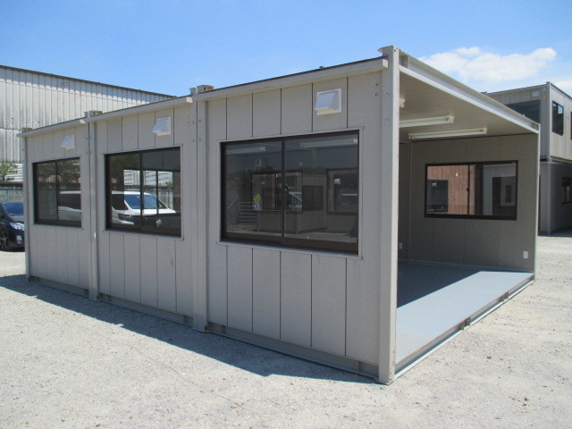 【関東~九州】スーパーハウス 車庫 コンテナ ガレージ 物置 ユニットハウス 12坪 中古 仮設 プレハブ 倉庫 24畳 休憩 作業場 農業 営農拍卖