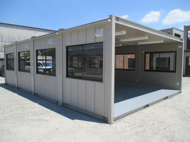 【関東~九州】スーパーハウス 車庫 コンテナ 物置 ガレージ ユニットハウス 16坪 中古 仮設 プレハブ 倉庫 32畳 休憩所 作業場 農業 営農拍卖