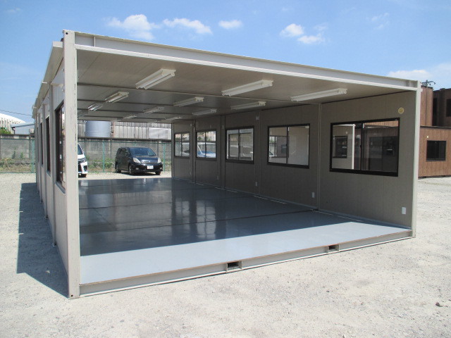 【関東~九州】スーパーハウス 車庫 コンテナ ガレージ 物置 ユニットハウス 20坪 中古 仮設 プレハブ 倉庫 40畳 休憩所 作業場 農業 営農拍卖