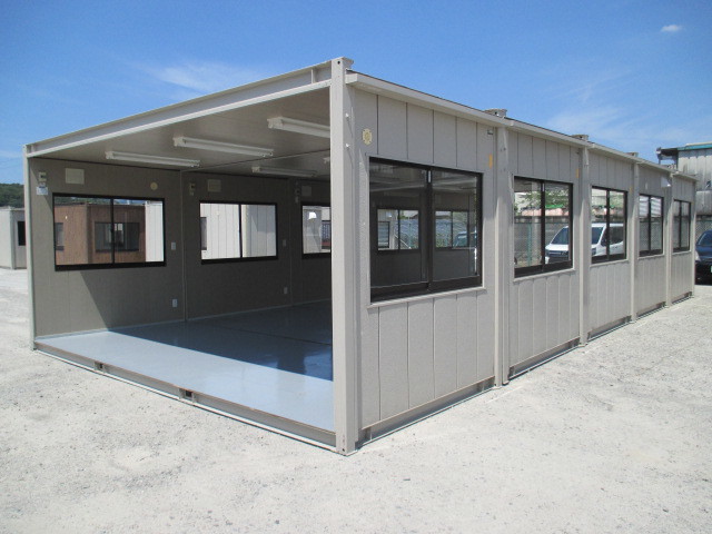 【関東~九州】スーパーハウス 車庫 コンテナ ガレージ 物置 ユニットハウス 20坪 中古 仮設 プレハブ 倉庫 40畳 休憩所 作業場 農業 営農拍卖