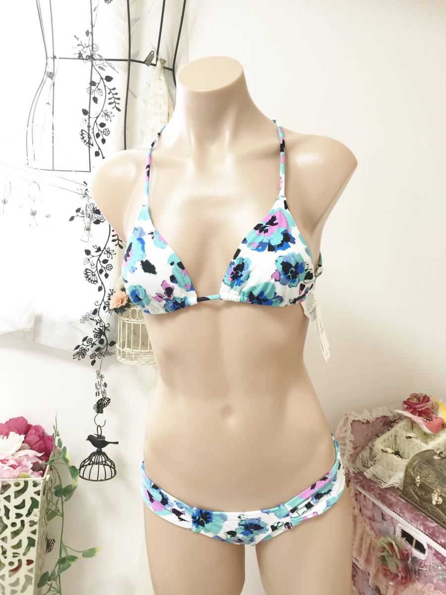 ●レディス水着 XS●ボルコム【VOLCOM】ソフト三角ビキニ/FLORAL JUNKIE 定価:13,200+税拍卖