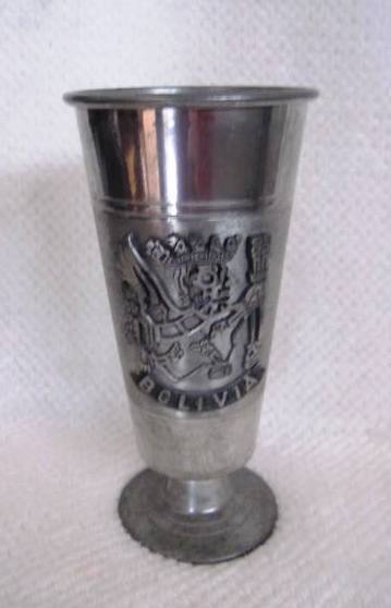 南米ボリビア産 ピューター錫製 ビンテージ ビアカップ 現品限り拍卖