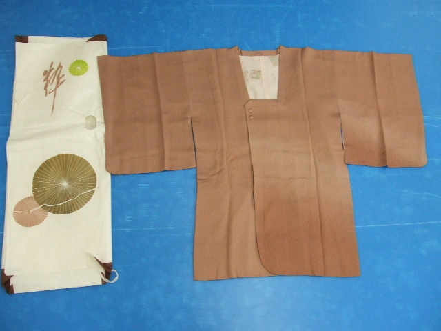 【お買得!】★道行コート★和装コート ピンク系/包装紙付き/身丈84cm/着物/和服拍卖