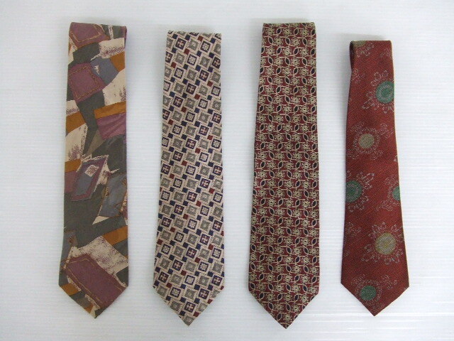 【お買得!】★ネクタイ4点セット★V.O.R.O/Minsky/SIENA/ほか 赤系/ベージュ系拍卖