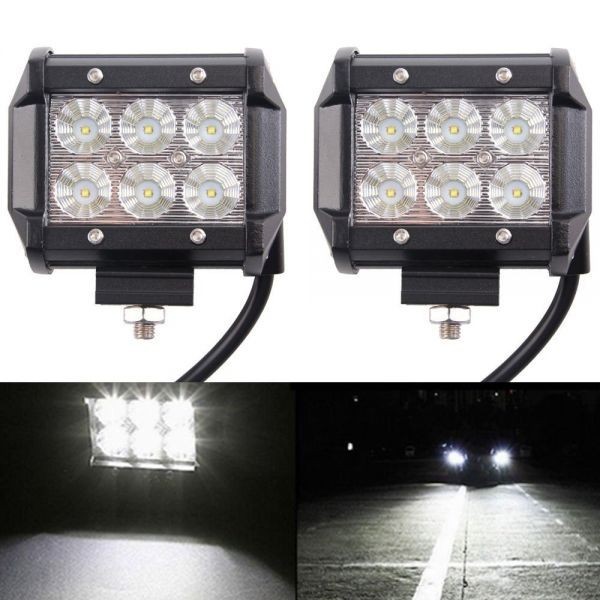 SAILUN ワークライト18W LED作業灯 广角タイプ 角型 6連 12V/24V兼用 CREE製 防水 防塵 耐衝撃 長寿命 車外灯 機械・自動車 作業灯 (2)拍卖